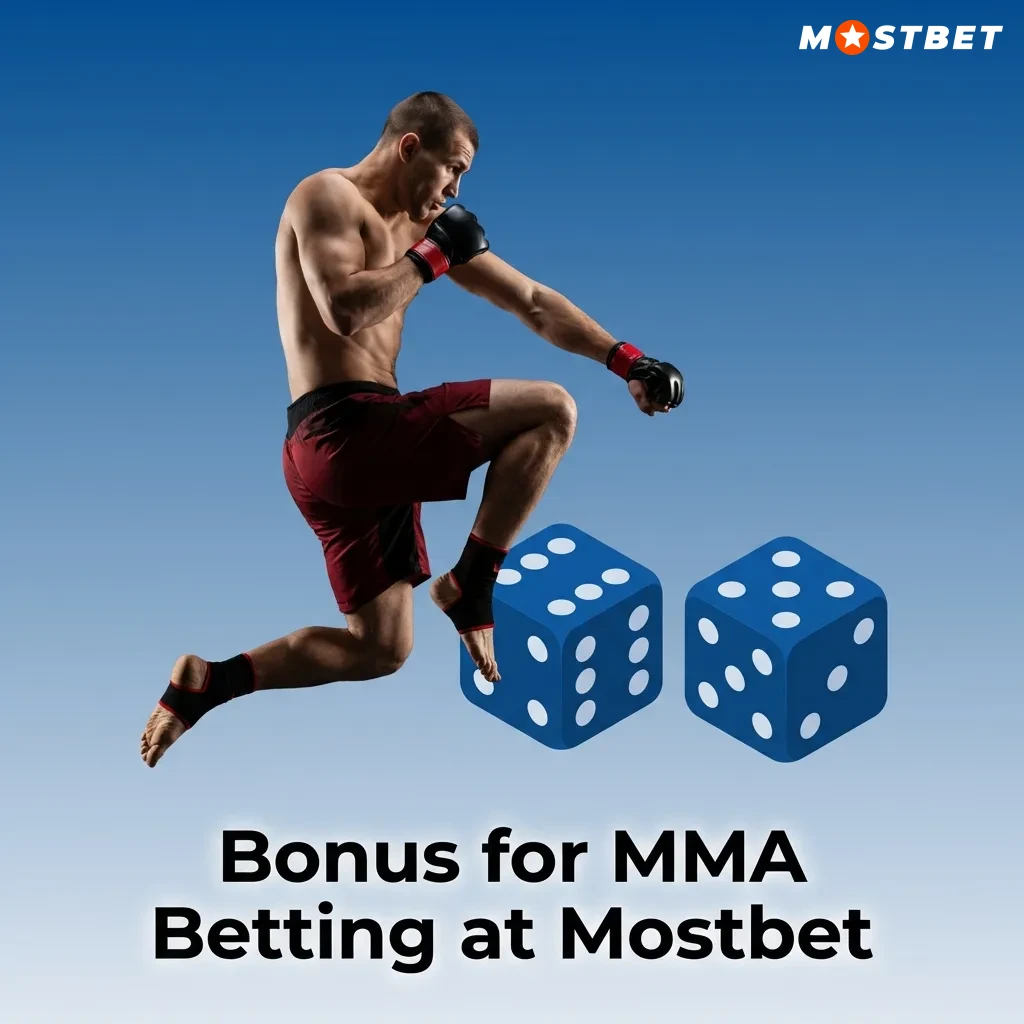 Mostbet MMA betting welcome bonus banner showing 2,500 Kč offer with 100% match and 5x wagering requirement