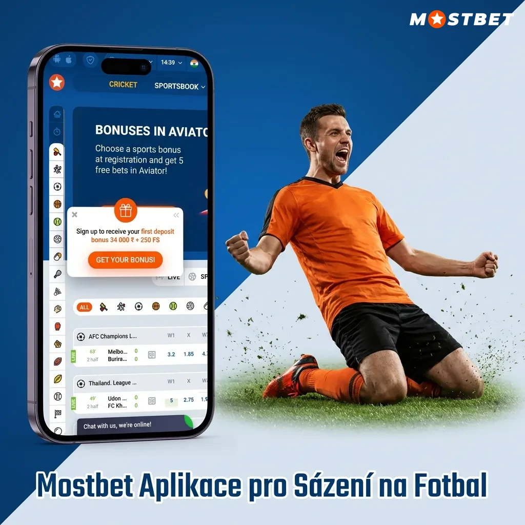 Mostbet fotbalová sázková aplikace s live kurzy a rychlým rozhraním na mobilním zařízení
