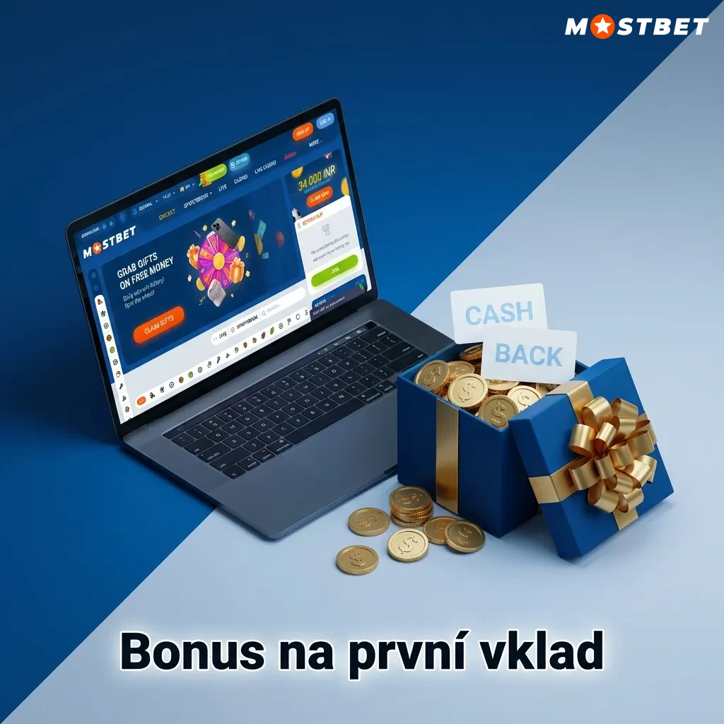 Casino welcome bonus promotion showing 125% match up to 10,000 CZK plus 250 free spins on first deposit