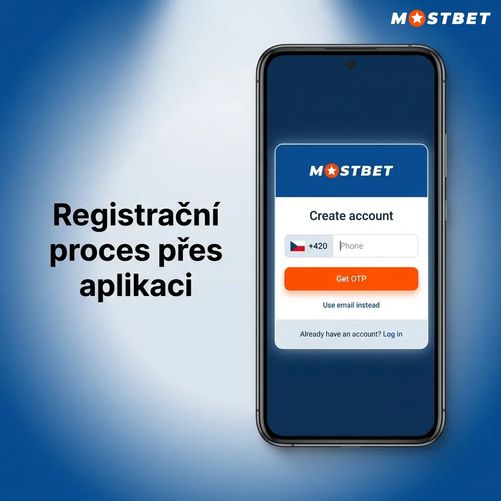 Mobilní aplikace s registračním formulářem zobrazujícím pole pro jméno, e-mail a tlačítko pro dokončení registrace