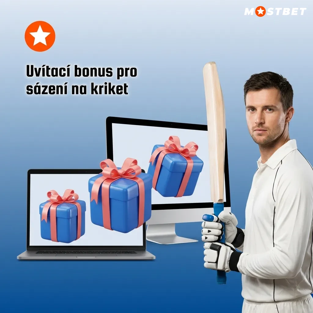 Mostbet welcome bonus for cricket betting: 125% deposit match up to 10,000 CZK plus 250 free spins for new players