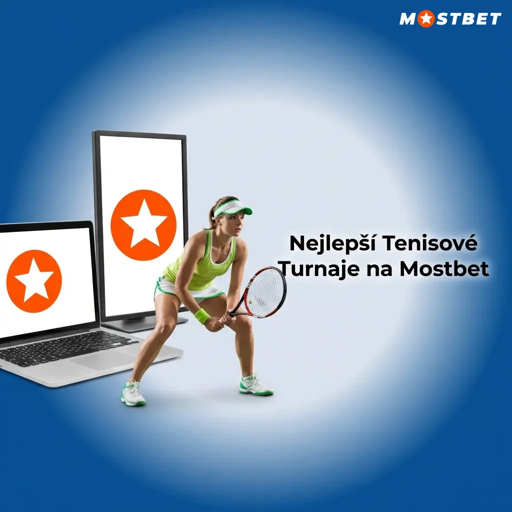 Tennis racket and ball on professional court representing major tournaments available on Mostbet betting platform