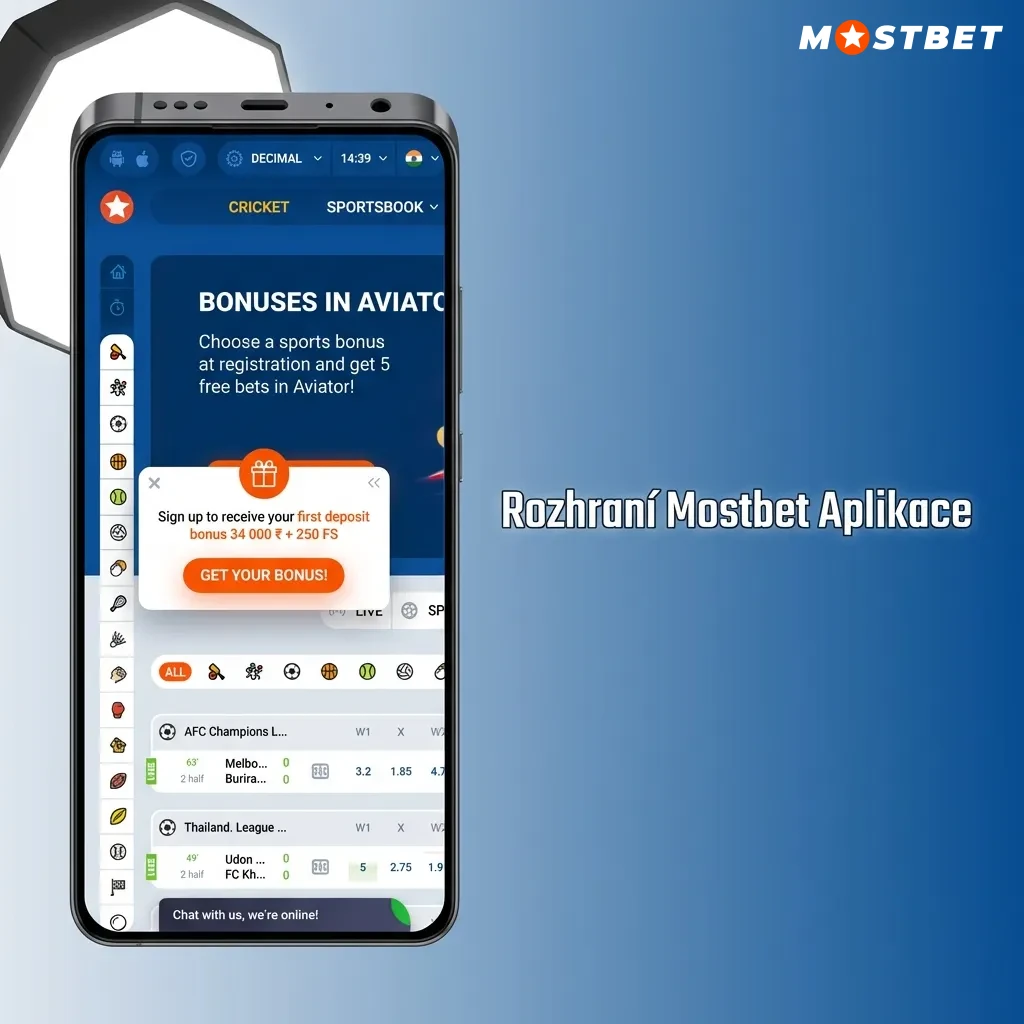 Mostbet app interface showing easy navigation with registration, deposits, bets, and withdrawals on touchscreen