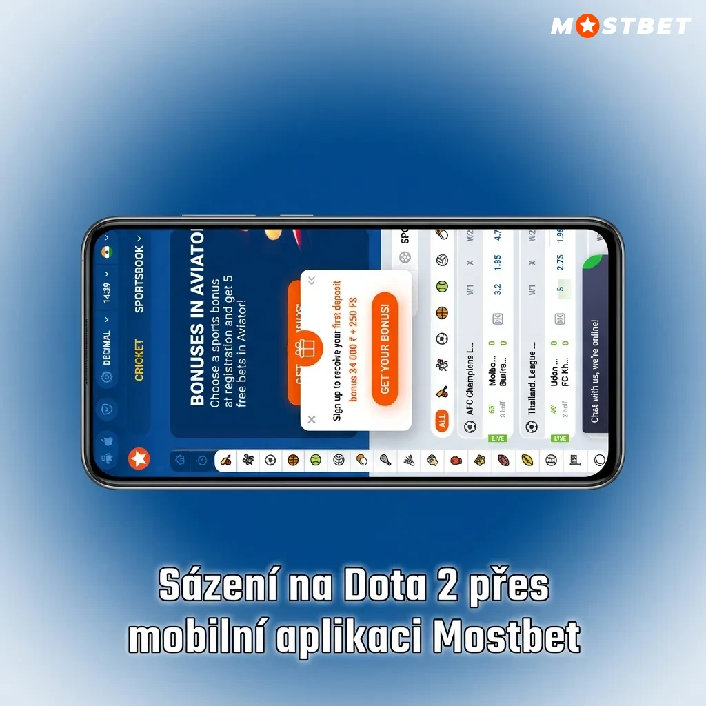 Mobilní aplikace Mostbet pro sázení na Dota 2 s živými statistikami a kurzy