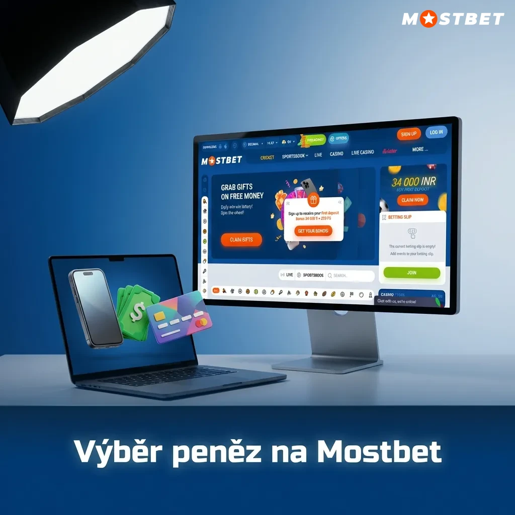 Mostbet withdrawal process showing menu navigation, payment method selection, and transaction confirmation steps.